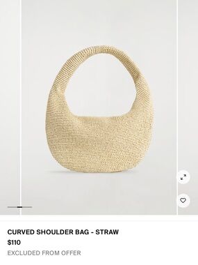 COS Beige Woven Tote Bag with Zip Closure